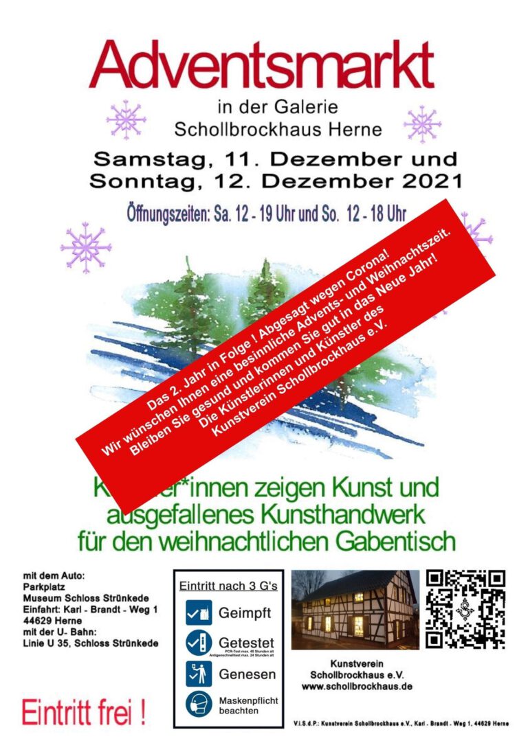 Read more about the article Absage: Adventsmarkt – 11. und 12. Dezember